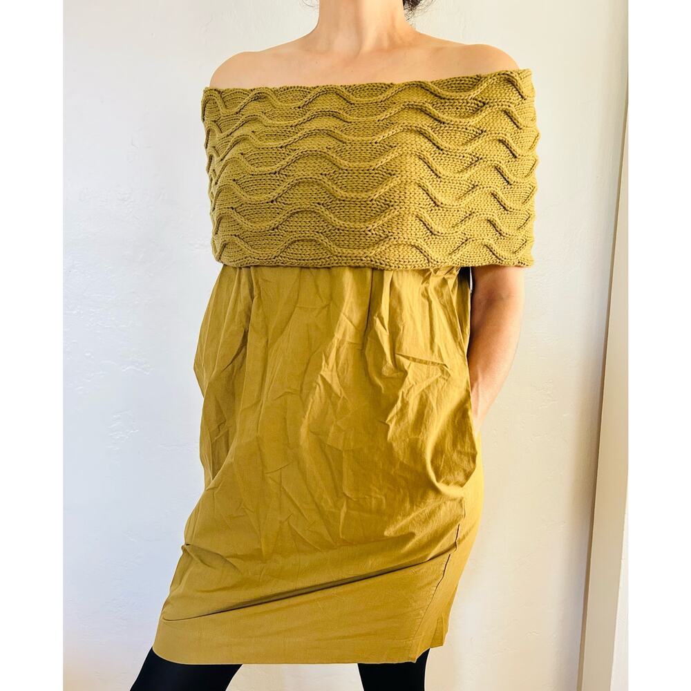 Worth  Green Offshoulder Dress